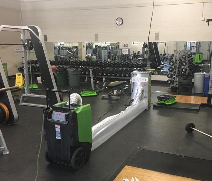 Drying equipment in a gym